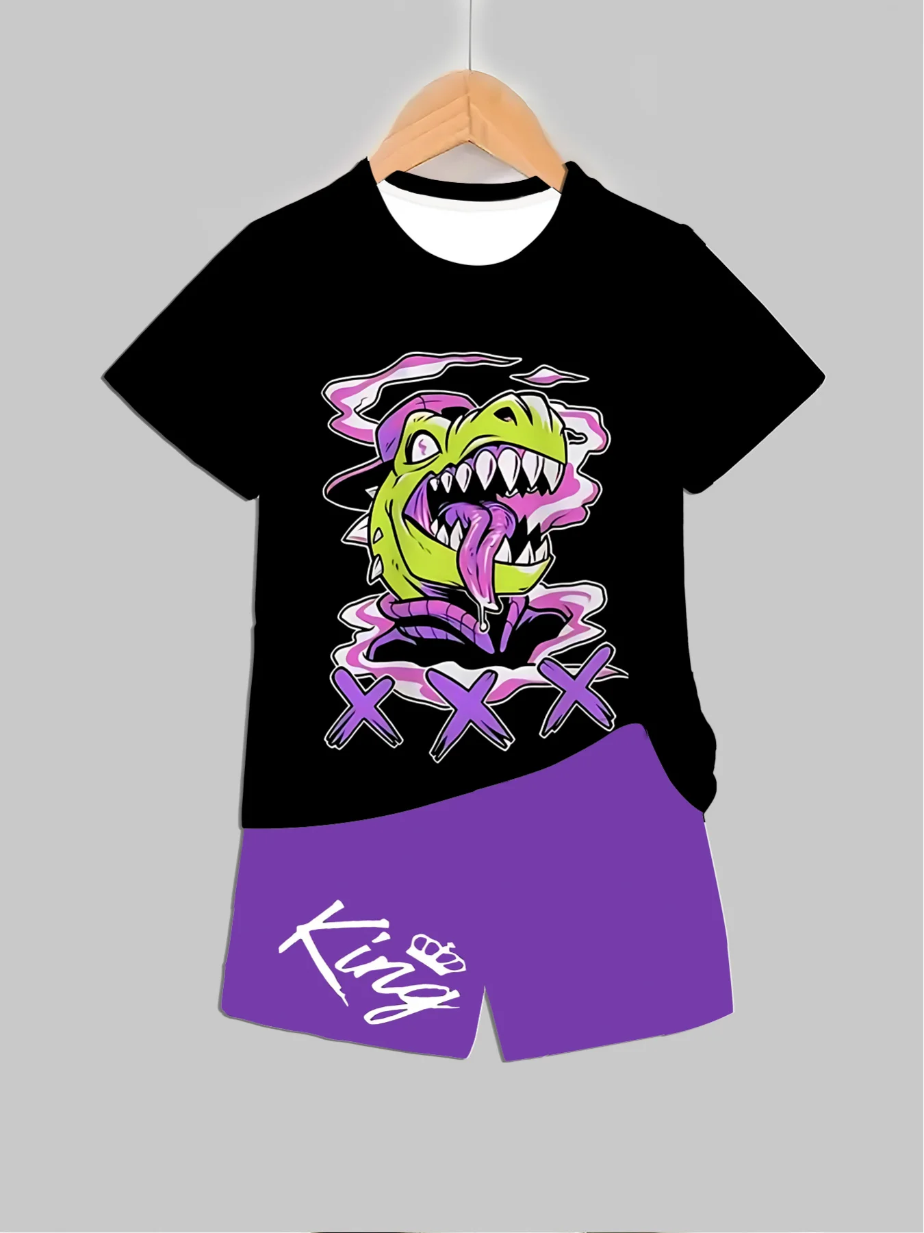 Summer Clothing Girls - New Dinosaur Printed Outfits Tops +