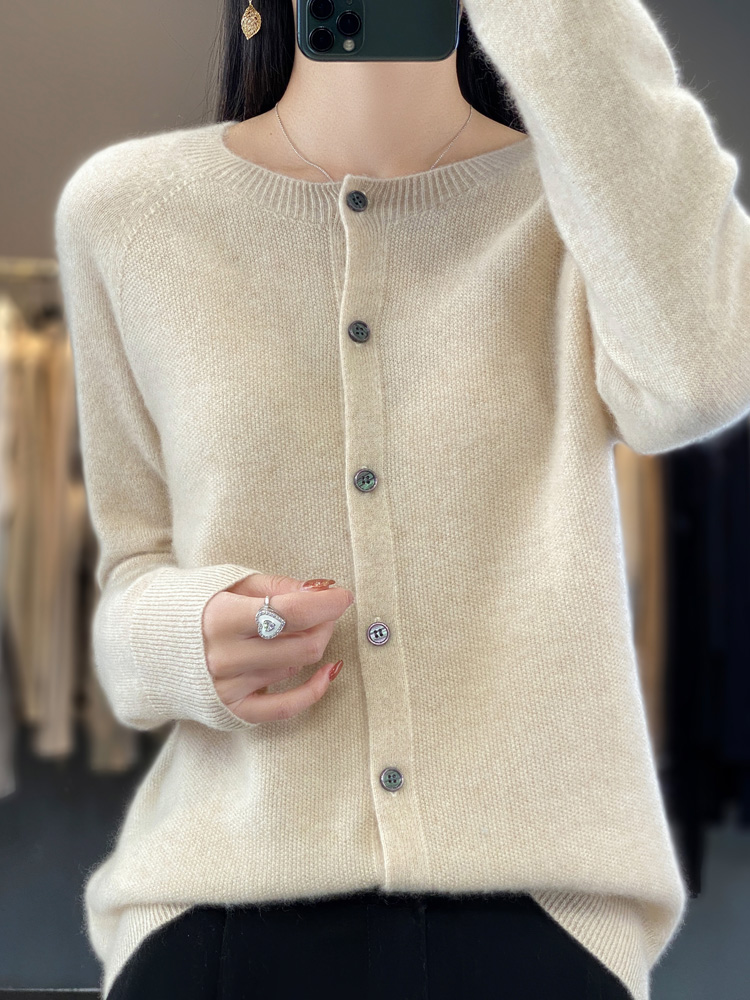Summer Clothing Yarn - Fashion Women 100% Merino Wool Cardigans