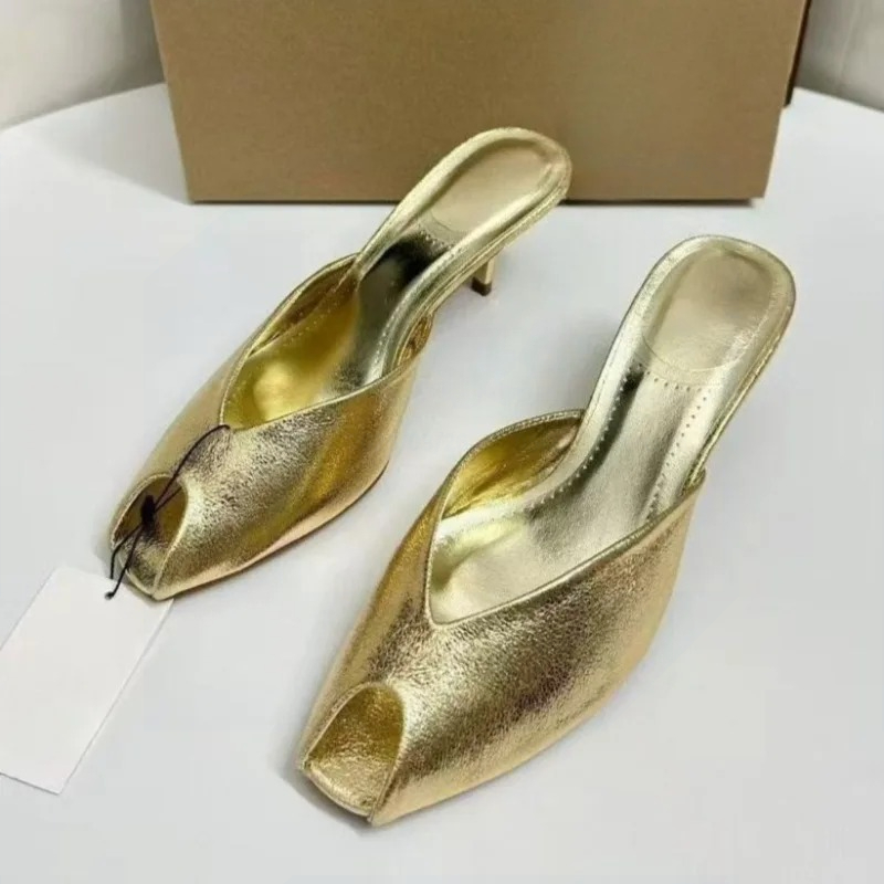 Summer Clothing Petite - Women's Pumps Designer Gold Women Mules