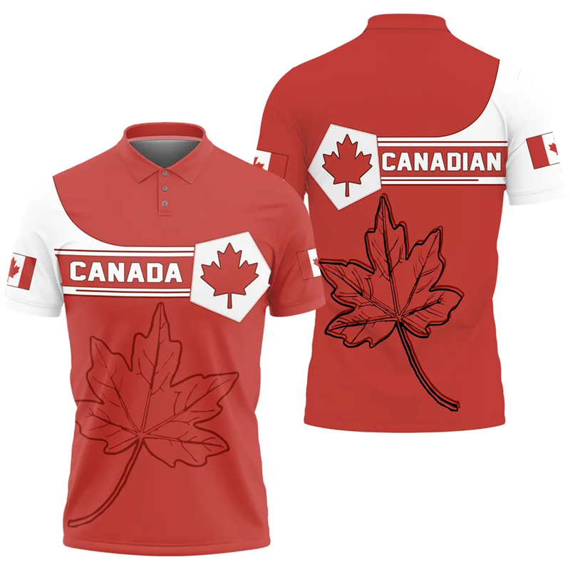 Maple Leaf Flag Polo Shirt For - Summer Clothing Canada recension och pris
