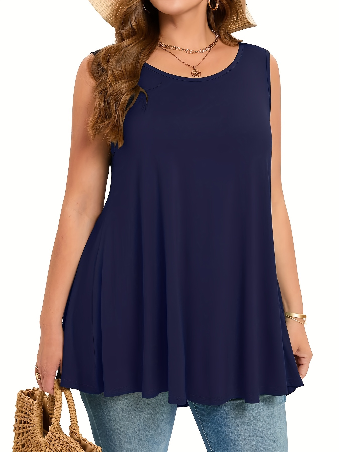 Plus Size Simple Solid Tank To - Summer Clothing Clearance recension och pris