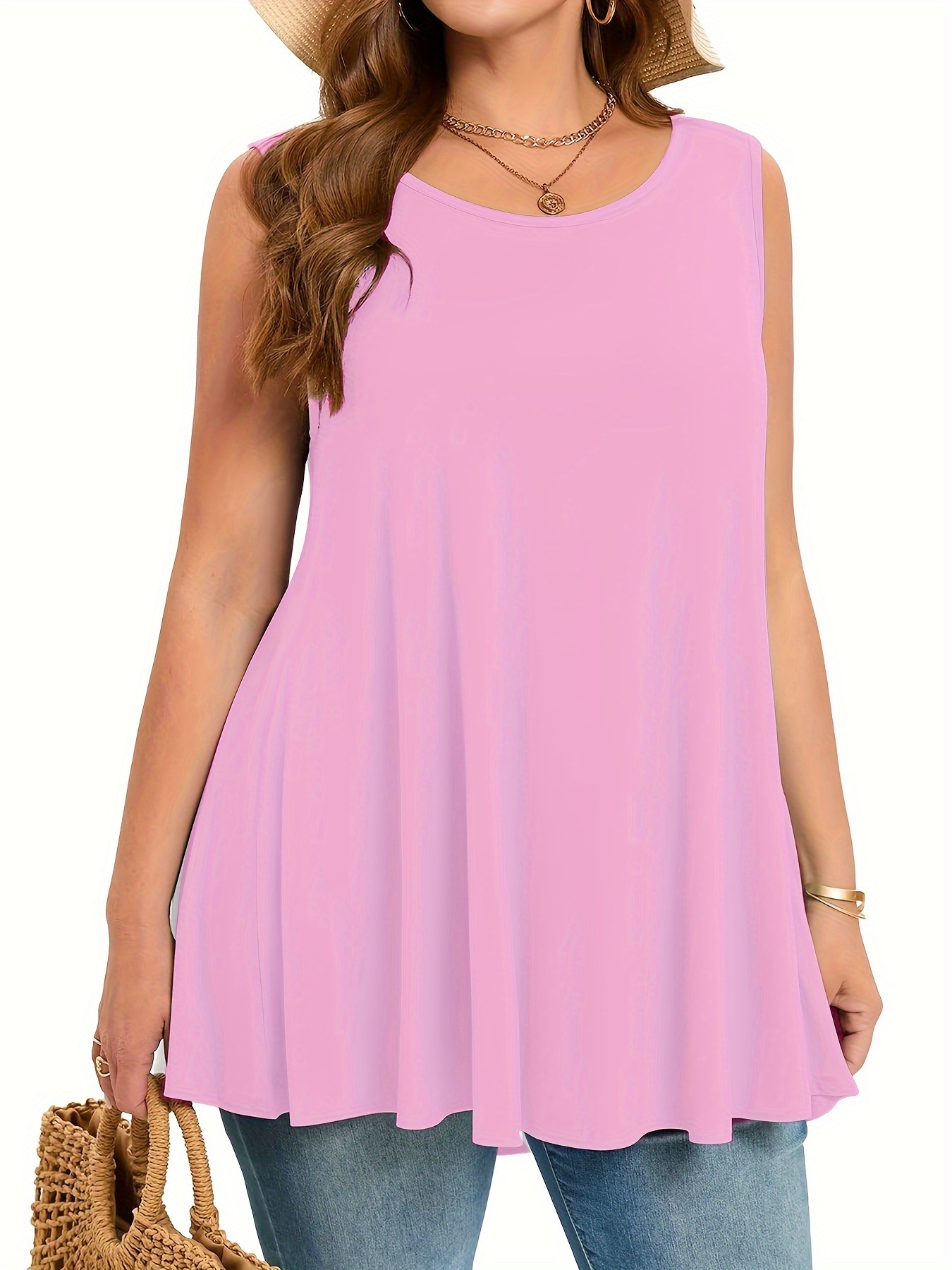 Plus Size Simple Solid Tank To - Summer Clothing Clearance recension och pris