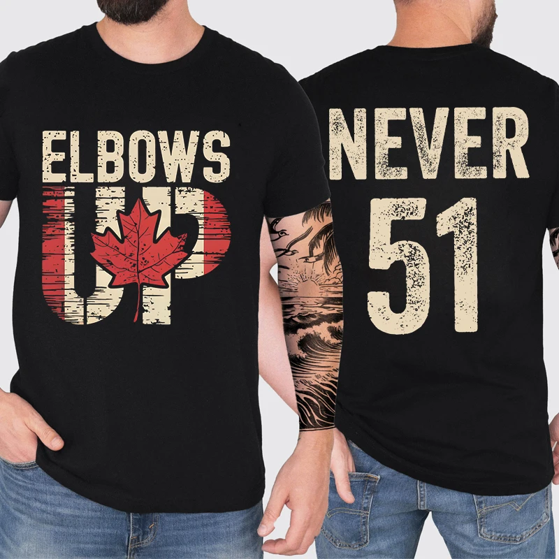 Retro Elbows Up Canada Print T - Summer Clothing Canada recension och pris