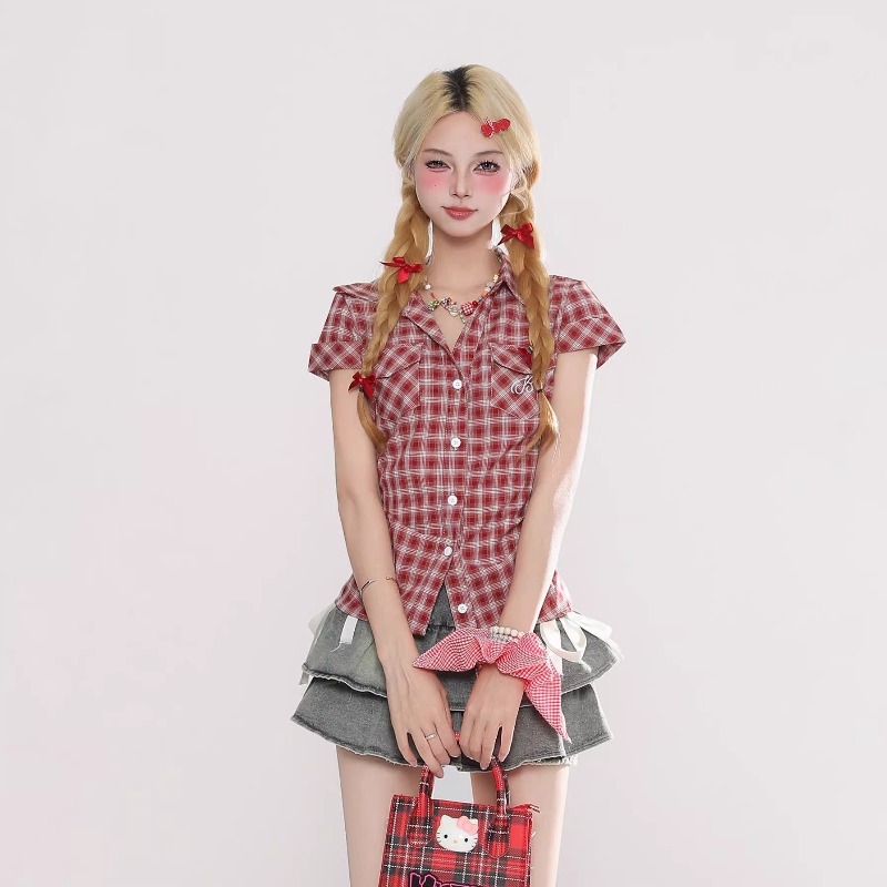 Harajuku Vintage Gothic Plaid  - Summer Goth Clothing recension och pris