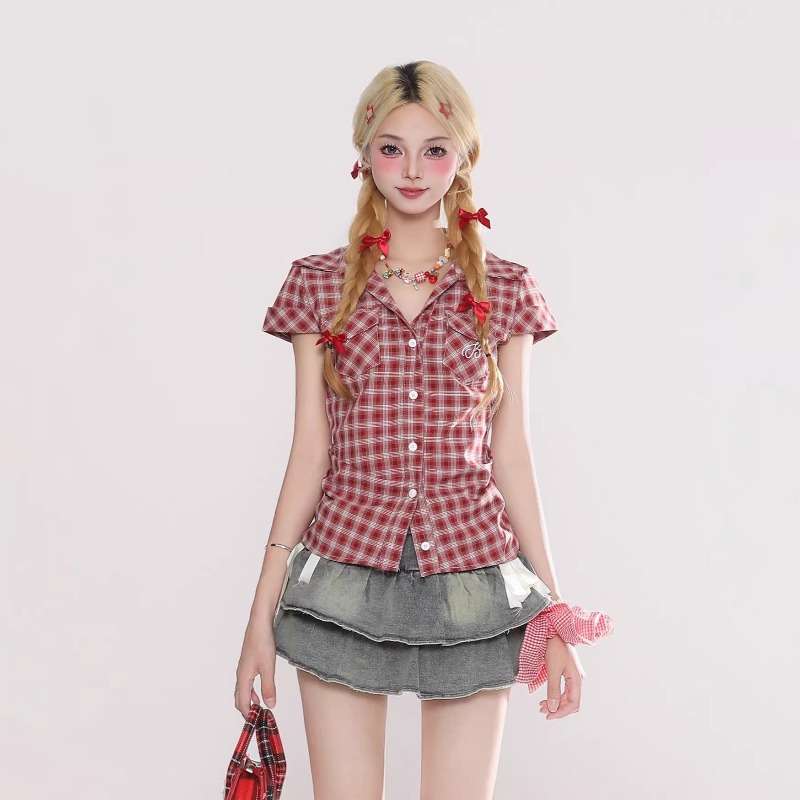 Harajuku Vintage Gothic Plaid  - Summer Goth Clothing recension och pris