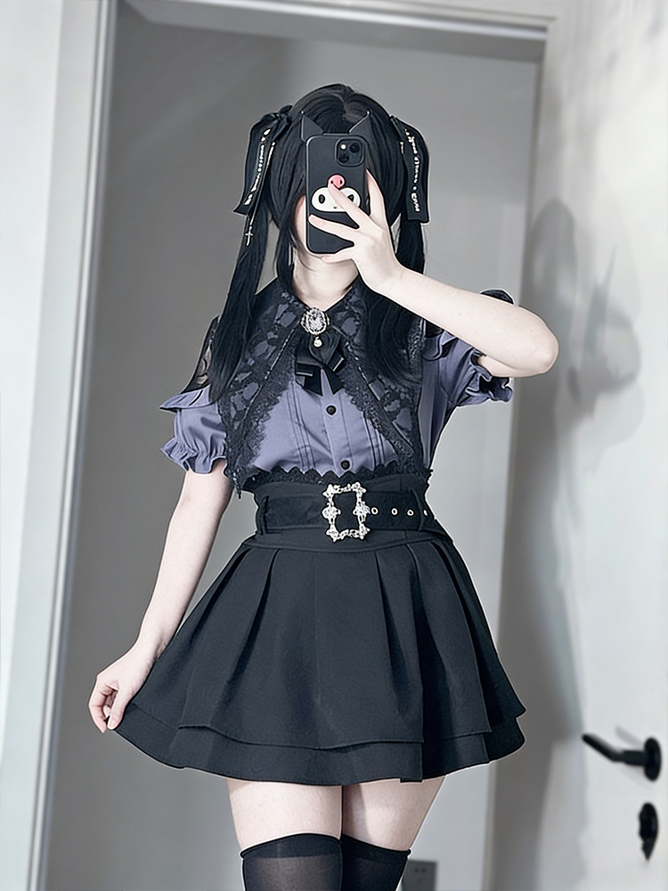 Gothic Style Shoulder Bared Sh - Summer Goth Clothing recension och pris