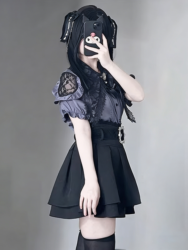 Gothic Style Shoulder Bared Sh - Summer Goth Clothing recension och pris