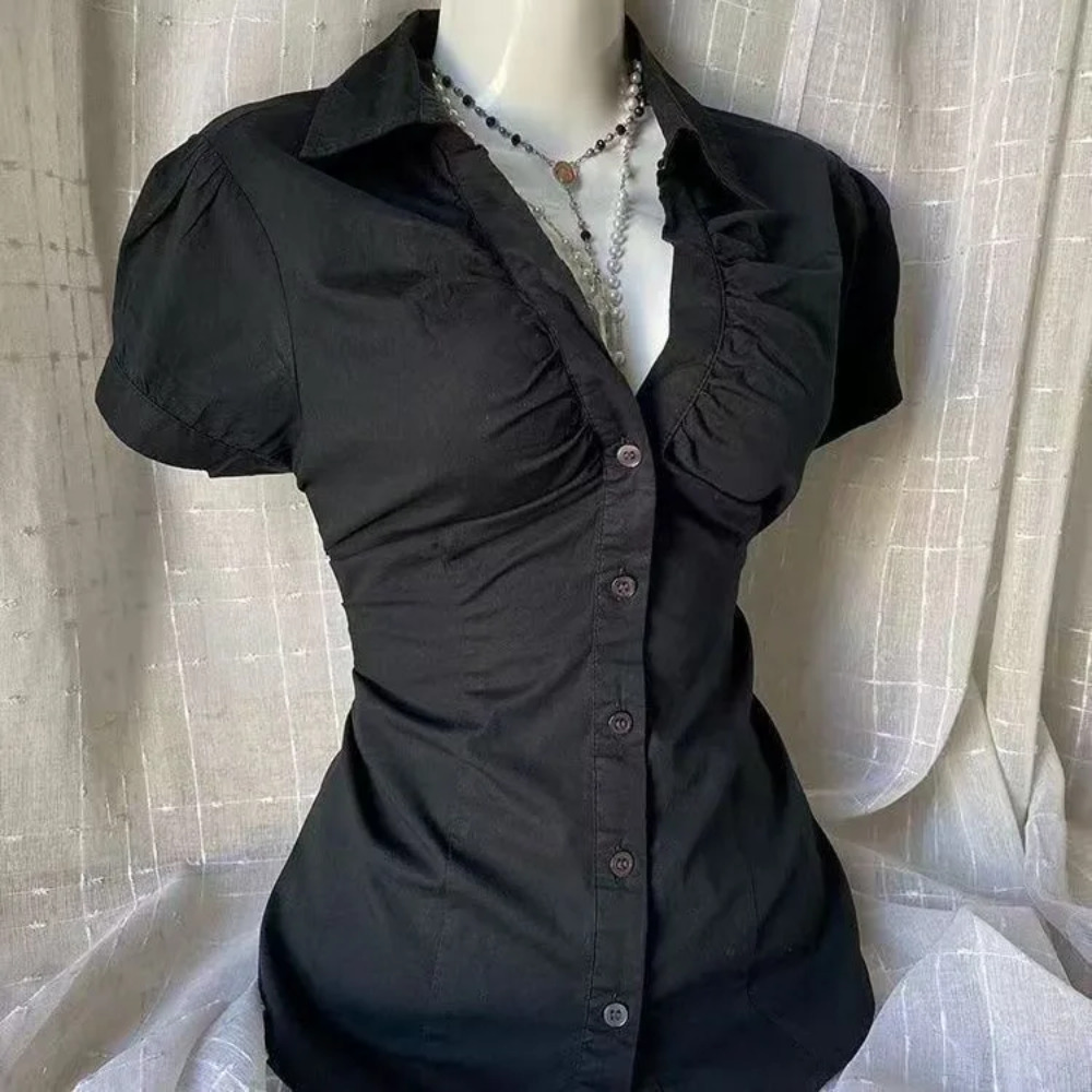 Womens Y2K Grunge Blouse Gothi - Summer Goth Clothing recension och pris