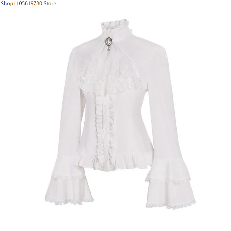 Lolita Lace Shirt Ruffle High  - Summer Goth Clothing recension och pris
