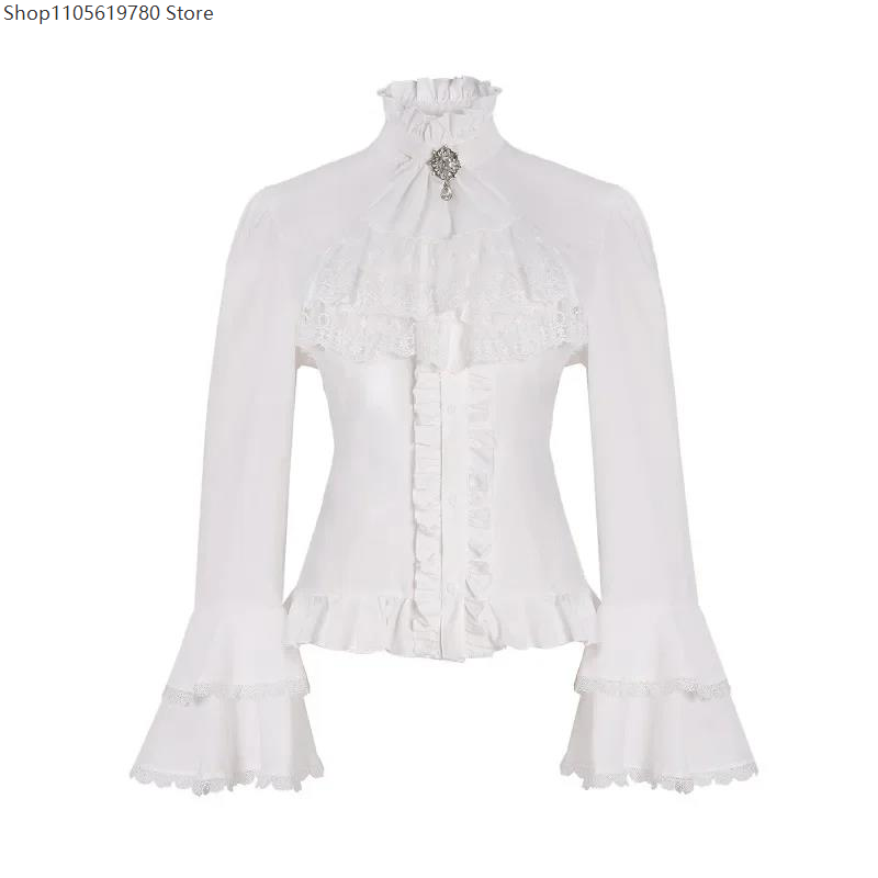 Lolita Lace Shirt Ruffle High  - Summer Goth Clothing recension och pris