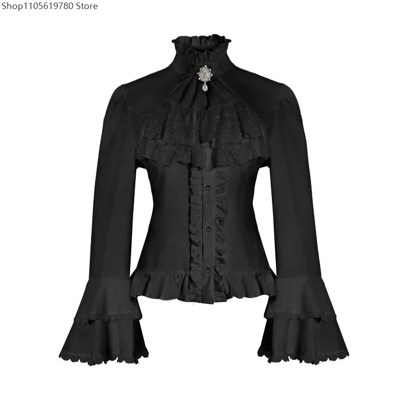 Lolita Lace Shirt Ruffle High  - Summer Goth Clothing recension och pris