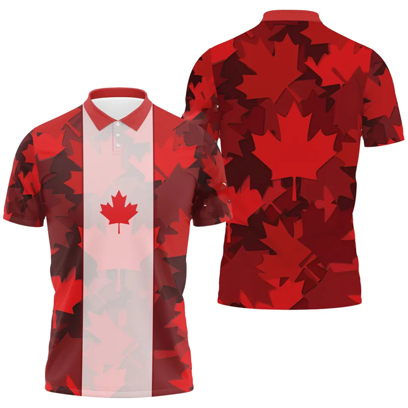 Maple Leaf Flag Polo Shirt For - Summer Clothing Canada recension och pris