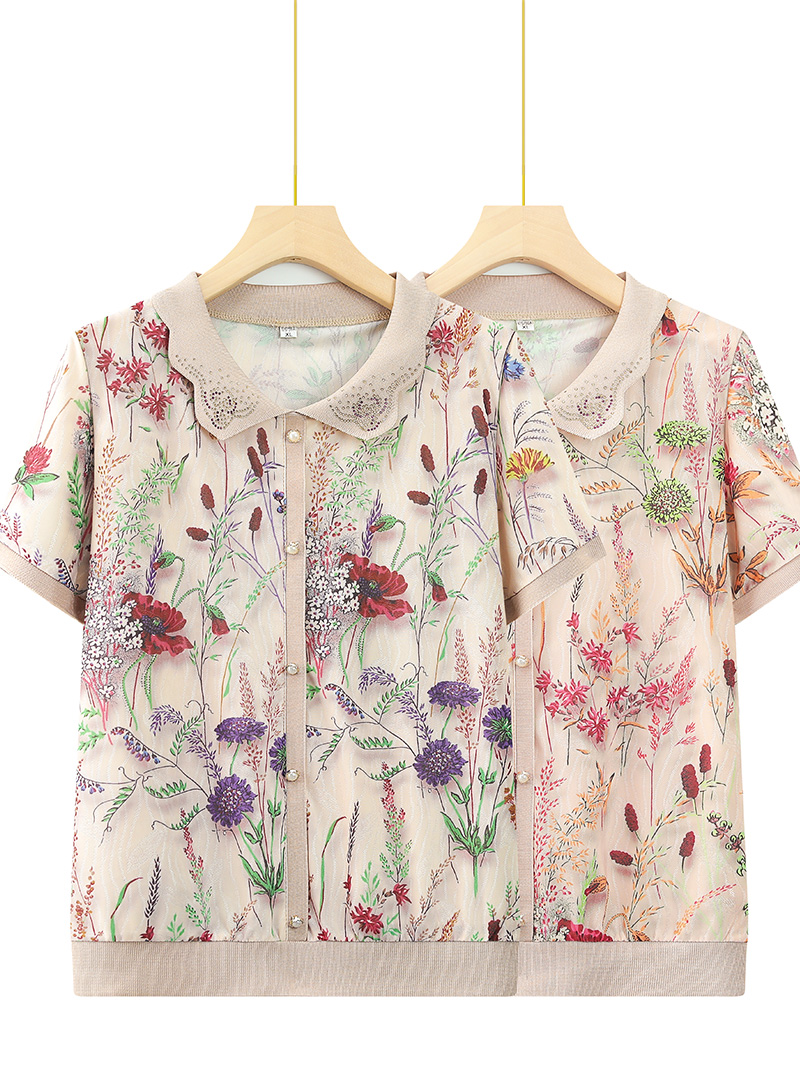 Ice Silk Loose Short Sleeve T- - Summer Clothing For Women Over 60 recension och pris