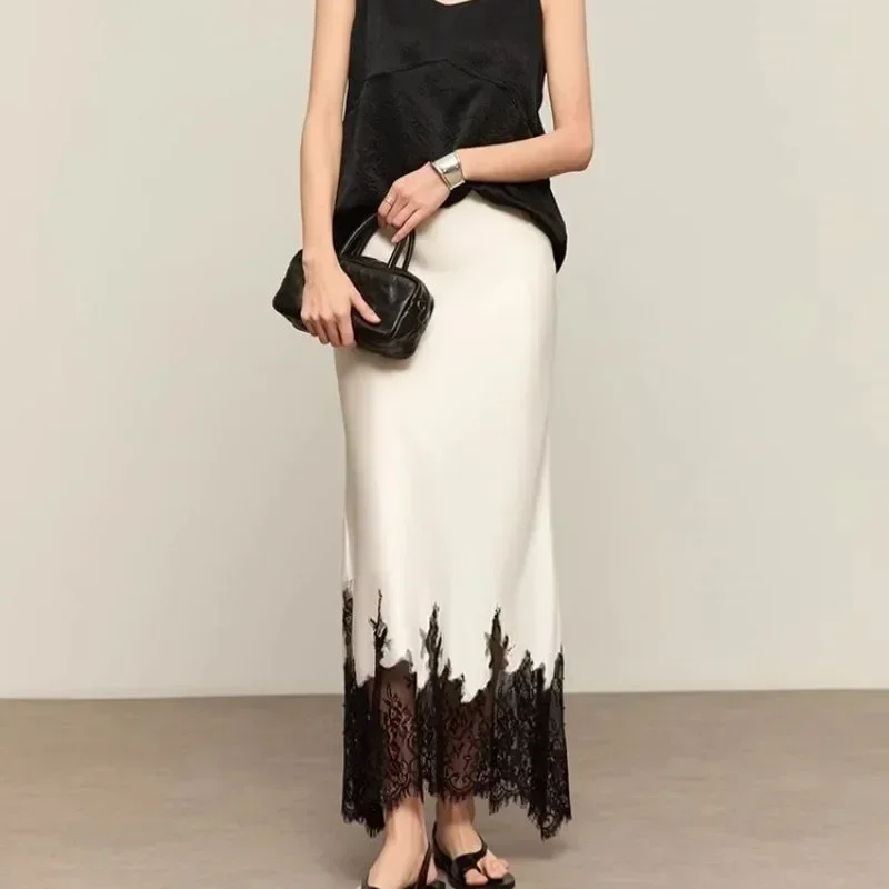 Fairy Lace-Trim Midi Skirt Hig - Summer Clothing Wraps recension och pris