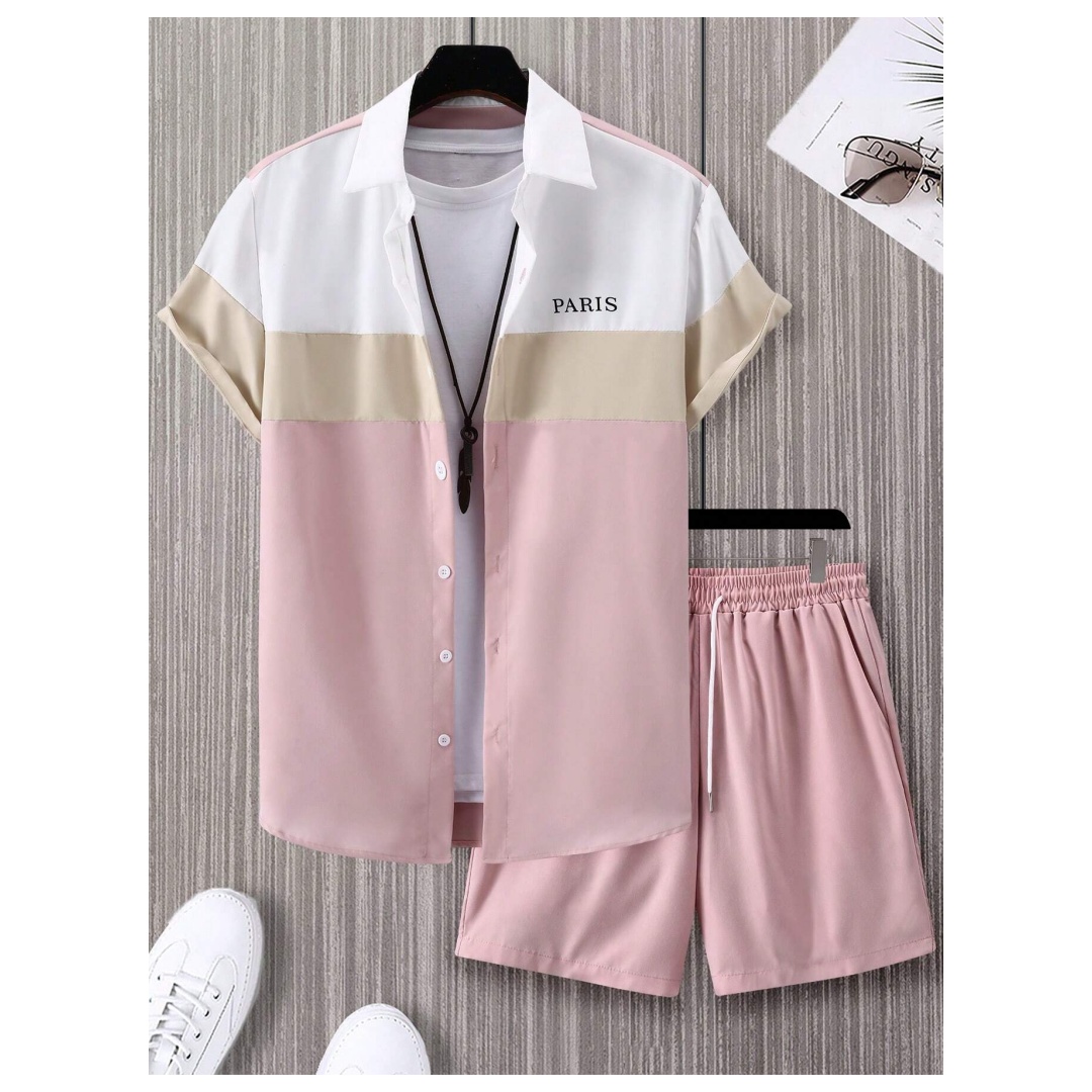Men's Fashion Suit Blue And Wh - Summer Clothing Beach recension och pris