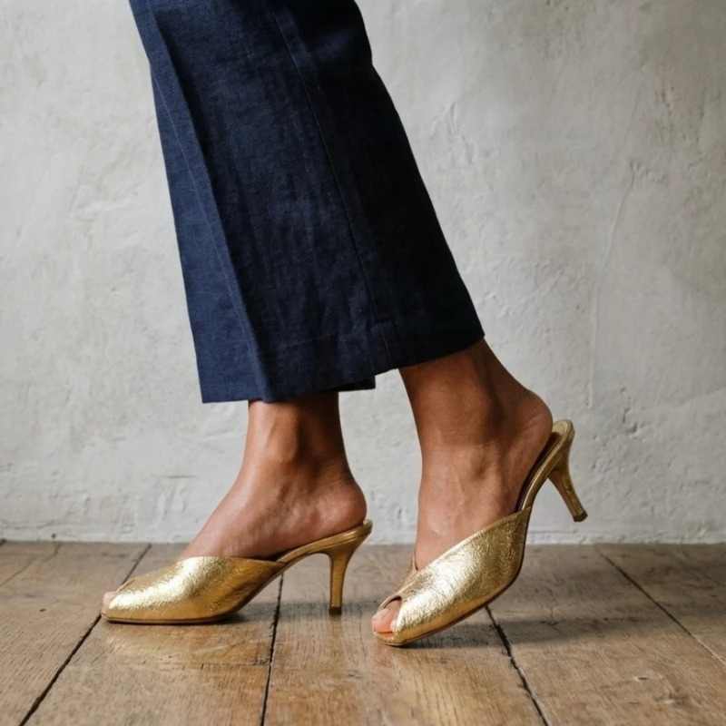 Women's Pumps Designer Gold Wo - Summer Clothing Petite recension och pris
